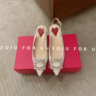 EOIU 把精致藏在足下~6.09法式优雅金属扣高跟凉鞋矮跟凉拖一字带
