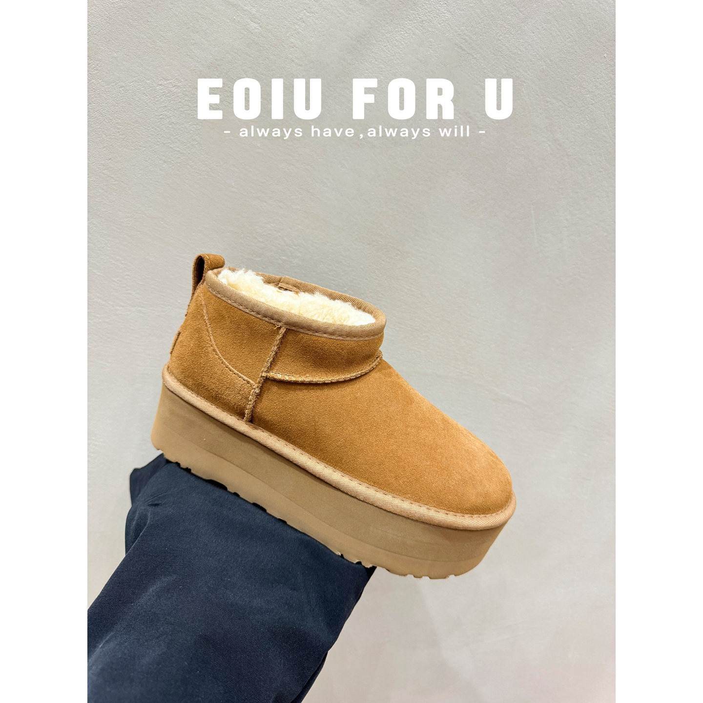 周冬雨同款厚底mini雪地靴