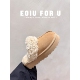 泰迪拖鞋 EOIU 出口级 三穿澳洲羊毛厚底外穿增高毛毛鞋 棉鞋