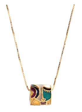 sumni/莎米尼通体S925银创意抽象艺术彩色女孩元素耳环珐琅滴釉冬