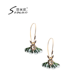 国风中长款 sumni 莎米尼 蝴蝶耳环显瘦女耳饰设计感轻奢女夏天