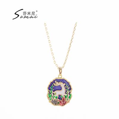 莎米尼18K包金铜女项链