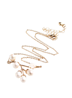 清新银白金色18k包金花果树枝颈