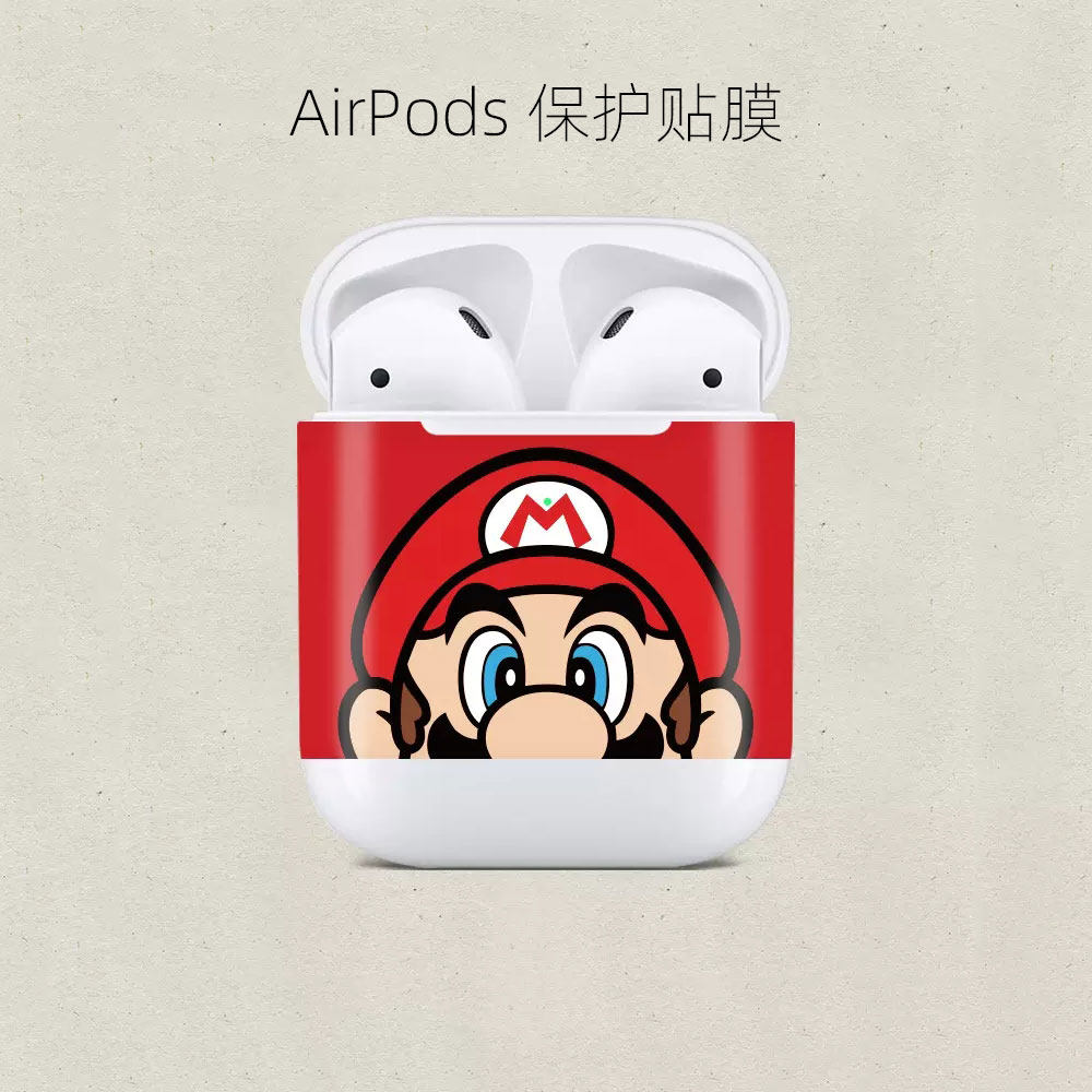 SkinAT适用于苹果无线蓝牙耳机盒子创意个性贴膜AirPods保护贴纸