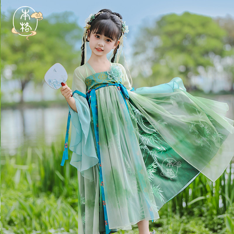本格出品薄夏季女童刺绣汉服襦裙图片