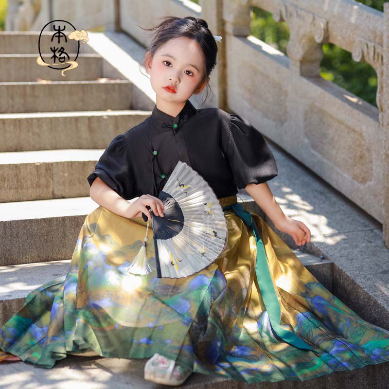 本格出品薄夏季女童马面裙图片