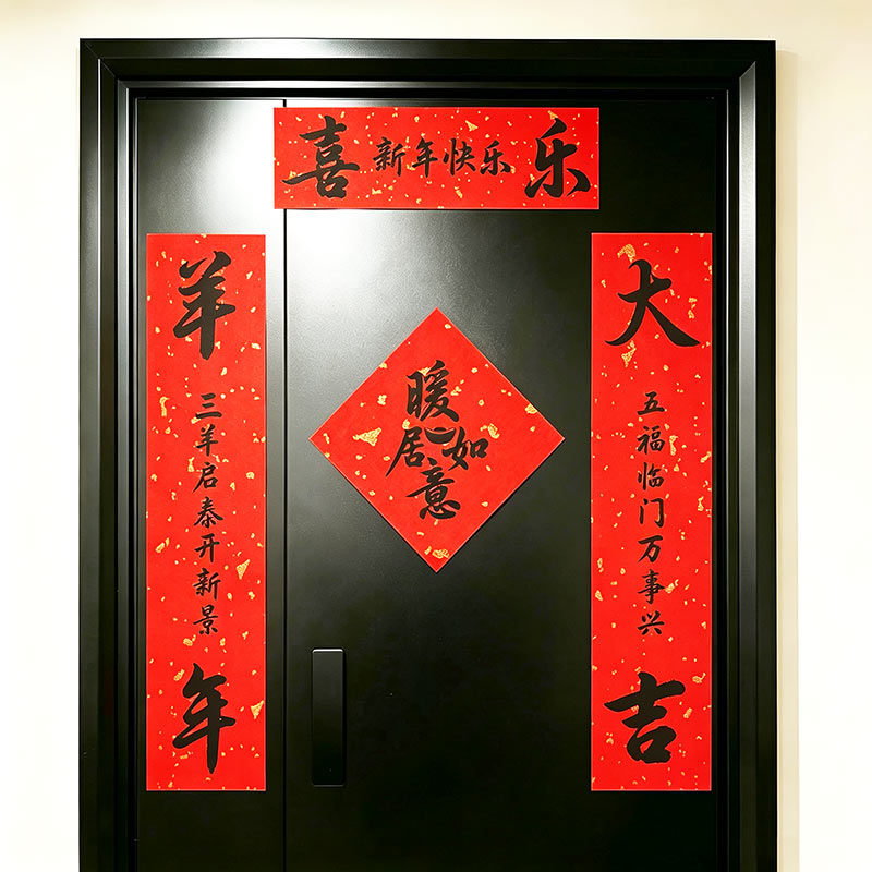 2027年羊年春联对联福字贴入对联