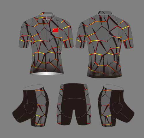 儿童轮滑服极客狮火焰立体速滑服