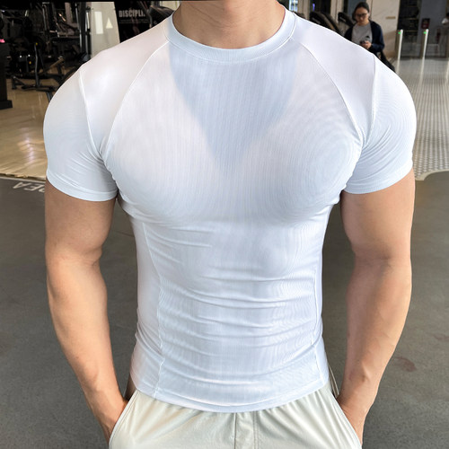 健身训练衣男高弹速干透气运动紧身衣短袖T恤运动短袖