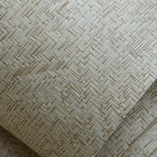 TT 天然草编墙纸 田园风人字形环保壁纸 客厅 家具 吊顶 柜门饰面