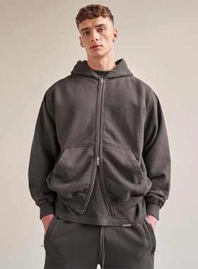 REPRESENT Blanks高街潮牌美式秋冬重磅毛圈极简情侣纯色拉链帽衫