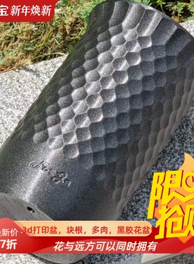 长筒锤纹花盆潮流沃罗诺伊花器3d打印桌面龟背热植肉肉仙人球盆