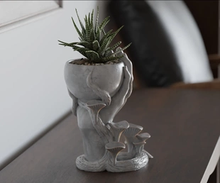 心根生蘑单手掌心加厚3d打印pla多肉龙舌兰仙人球ins风桌面花盆