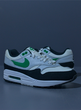 Nike/耐克 Air Max 1 黑白绿 男子复古潮流气垫跑步鞋 FN6952-100
