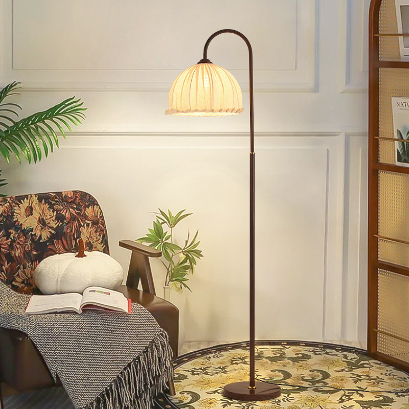 中古氛围落地灯客厅沙发旁卧室南洋复古风布艺装饰床头钓鱼灯U138,家装灯饰光源,装饰落地灯,淘宝优惠券,粉丝福利购,淘宝优惠卷