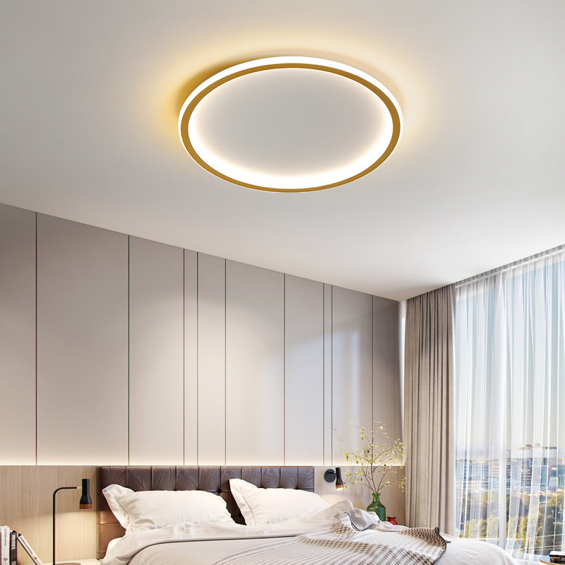 主卧室灯现代简约圆形过道灯极简客厅书房间灯led超薄吸顶灯具