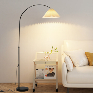 大观园百褶钓鱼落地灯客厅现代简约卧室床头灯护眼落地台灯344M