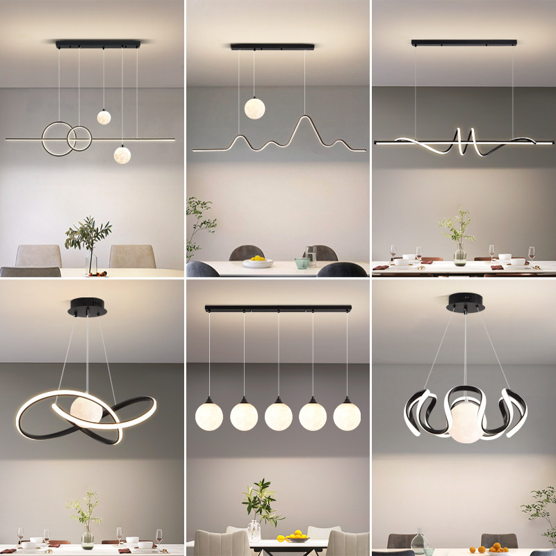 餐厅吊灯北欧月球灯具现代简约吧台饭厅餐桌灯极简轻奢餐厅灯K001