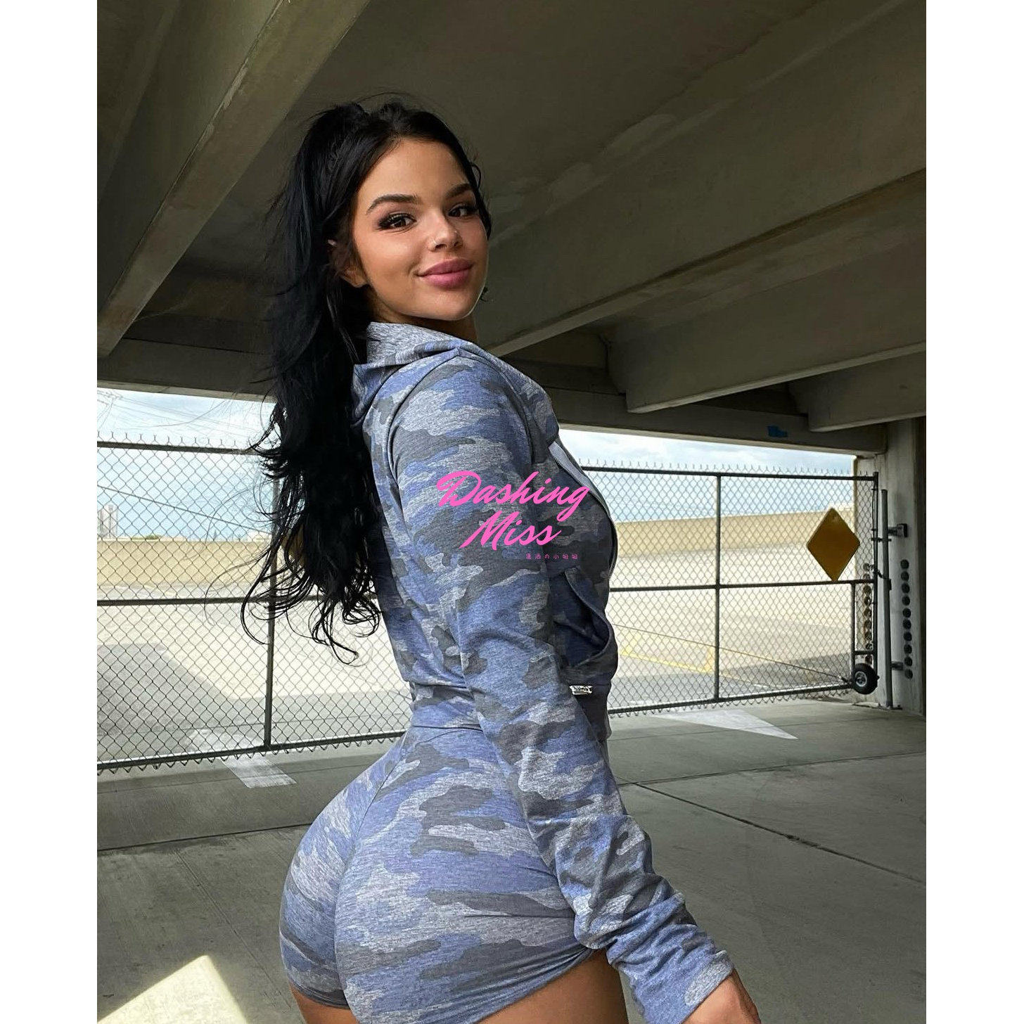 国内现货美国bb迷彩连体bra短裤长裤蜜桃臀美背CAMO BODYSUIT