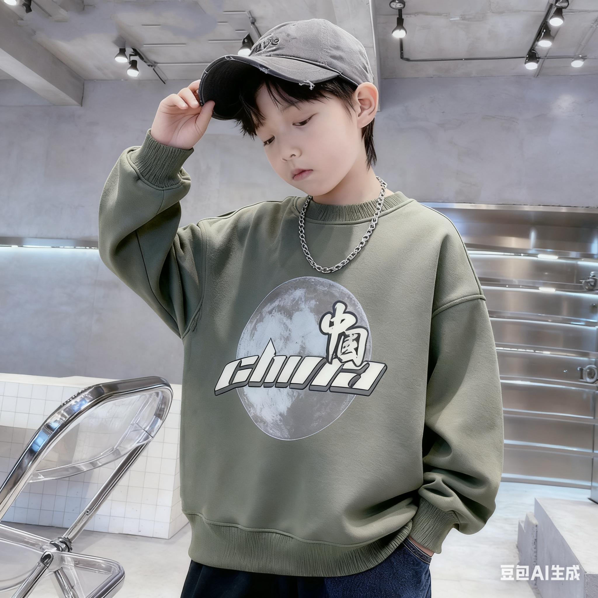 女童MIN牛仔阔腿裤1234