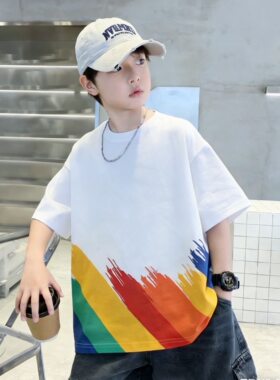 彩虹款亲子款短袖图一图二随机发