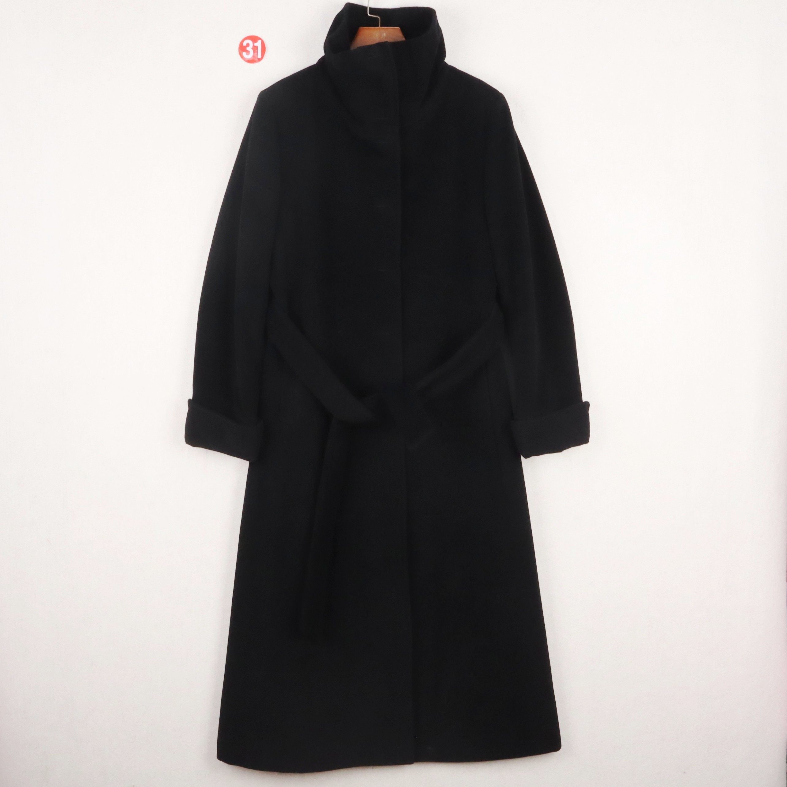 日系通勤简约 黑色半高领单排对压扣羊毛兔绒毛呢大衣女修身长款,女装/女士精品,毛呢外套,淘宝优惠券,粉丝福利购,淘宝优惠卷