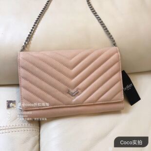 现货Botkier SOHO链条包长款钱包信封手拿包真皮粉色夏天小包轻奢