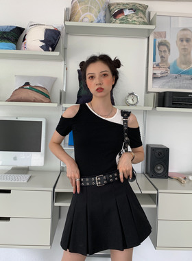 清仓不退不换 黑色百褶裙裤防走光短裤女2024夏百搭高腰显瘦a字裙