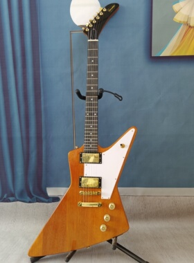 鹅型吉他，白色护板，22品6弦，高品质拾音器，白色护板