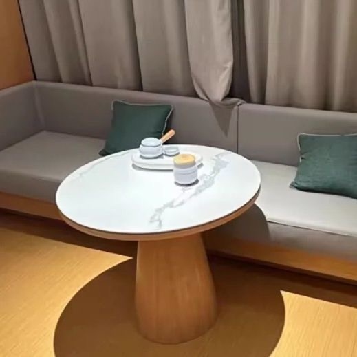 全季酒店同款小圆桌民宿公寓客房茶几边几洽谈接单圆形严板圆桌