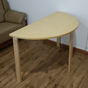 简约小户型桦木实木多层海洋板桌子半圆形书桌成人办公手工学习桌