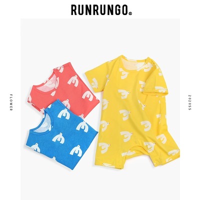 RUNRUNGO纯棉舒适透气连体开裆裤