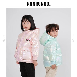 RUNRUNGO【亮面羽绒服】镭射小童新款冬季连帽短款外套婴幼儿上衣