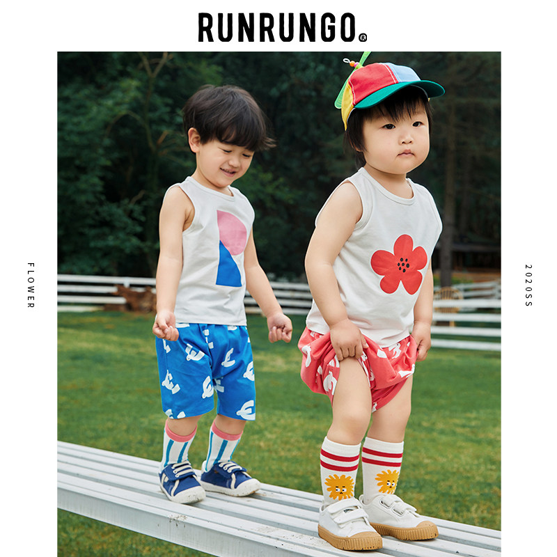 Runrungo夏季纯棉薄款卡通背心