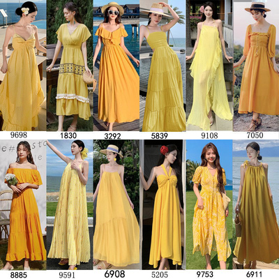 茶卡盐湖草原沙漠旅游长裙