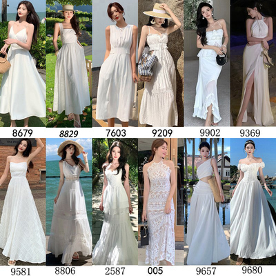 白色超长夏季新款海南岛仙女裙