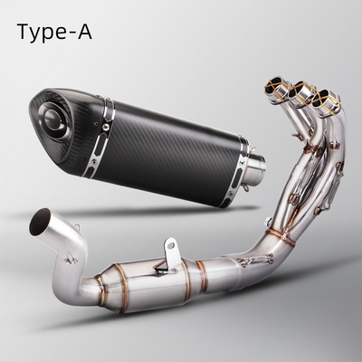 摩托车排气管改装 XSR900 MT09不锈钢带鼓前段 M20斜三角碳纤尾段