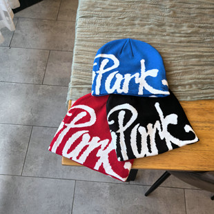 小众潮帽字母毛线帽子女秋冬街头个性冷帽秋冬季保暖护耳针织帽男