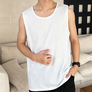 单件上衣夏季棉绸男士背心睡衣薄款宽松加肥家居服无袖胖子可外穿