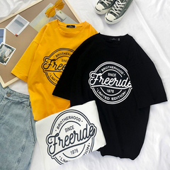 Cotton summer Hong Kong style tile 5 / 5 short sleeve t-shirt men's round neck half sleeve shirt