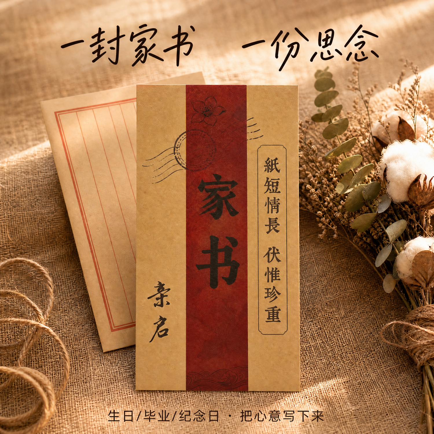 复古家书平安批侨批信纸和加信封套装高级感给阿嫲嬷的情书老式浪漫情侣表白送男女友贺卡手写信电影