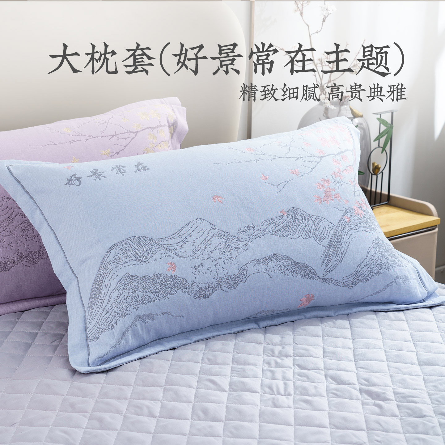 远梦家纺枕头套纯棉全棉54cm×80cm学生单人枕芯套家用枕套单只装