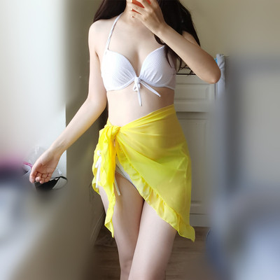 泳衣下半身遮挡披纱雪纺围裹裙