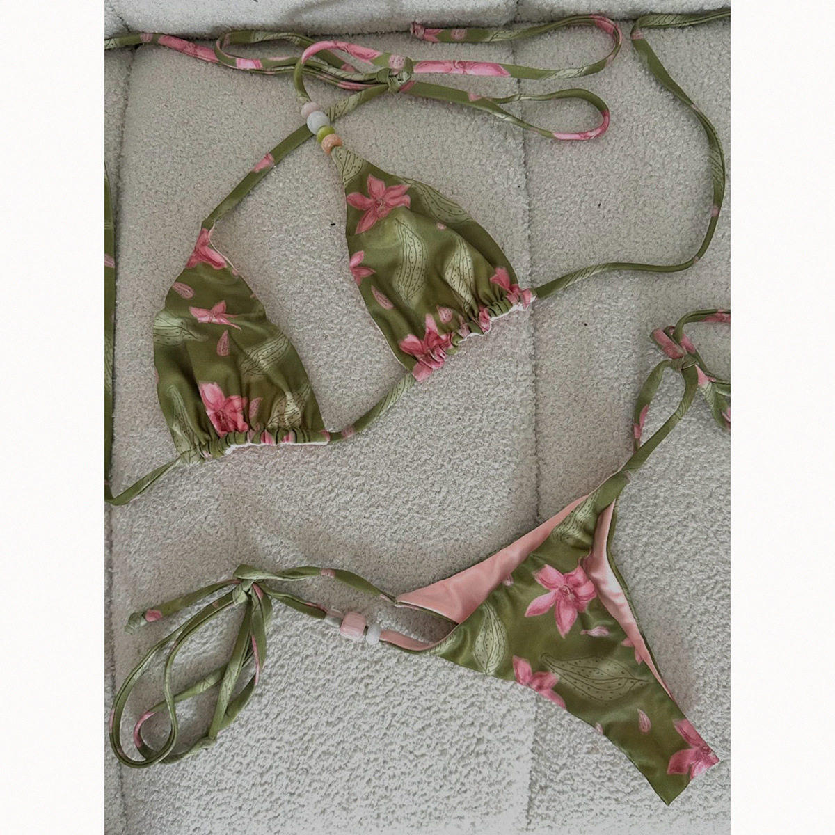 2026新款欧美性感比基尼跨境度假印花分体泳装女士沙滩温泉游泳衣