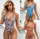 热卖 泳装 连体泳衣蛇纹比基尼女性感游泳衣欧美沙滩露背一体式 新款