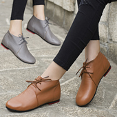 春秋平底鞋 女鞋 软皮复古单鞋 孕妇软底百搭小皮鞋 子 休闲鞋 2026新款