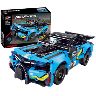 迪库DECOOL积木赛车跑车回力合体汽车益智拼装 玩具5岁以上男孩