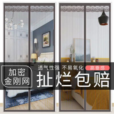 防蚊门帘2026年新款加密金刚网磁吸家用卧室免打孔纱门帘防蝇纱门