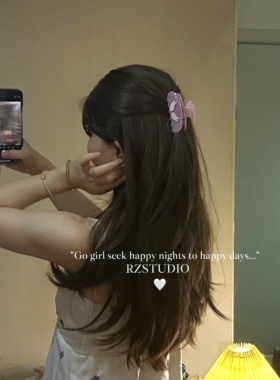 RZSTUDIO小天使翅膀醋酸抓夹小众设计粉色系少女发抓