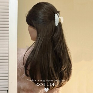 “淡淡马卡龙”RZSTUDIO 极简甜美美式复古半扎发抓